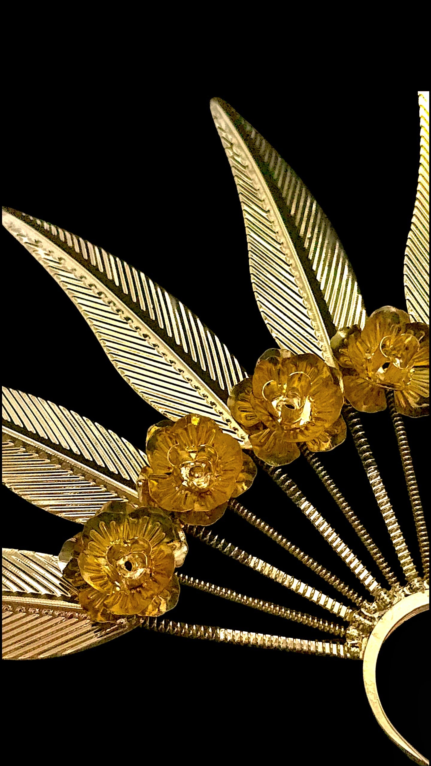 Gold Feather Hairstick Pin