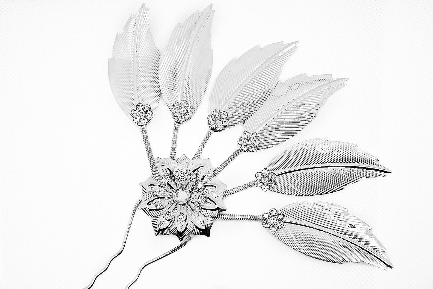 Silver Leaf Hairstick Pin