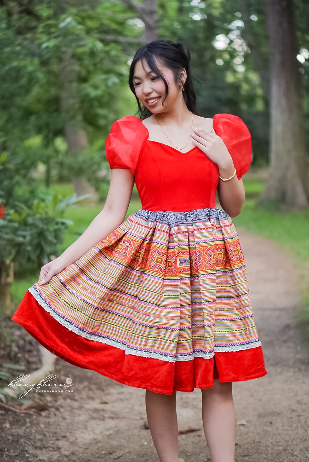 Red Sweetheart Hmong Dress Khang Khoom Red Sweetheart Hmong Dress Khang Khoom