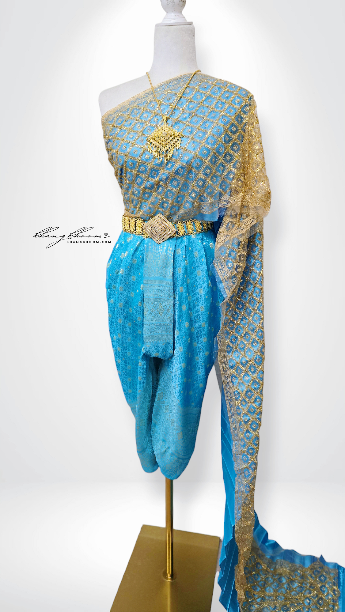 Turquoise Gold Pants Set