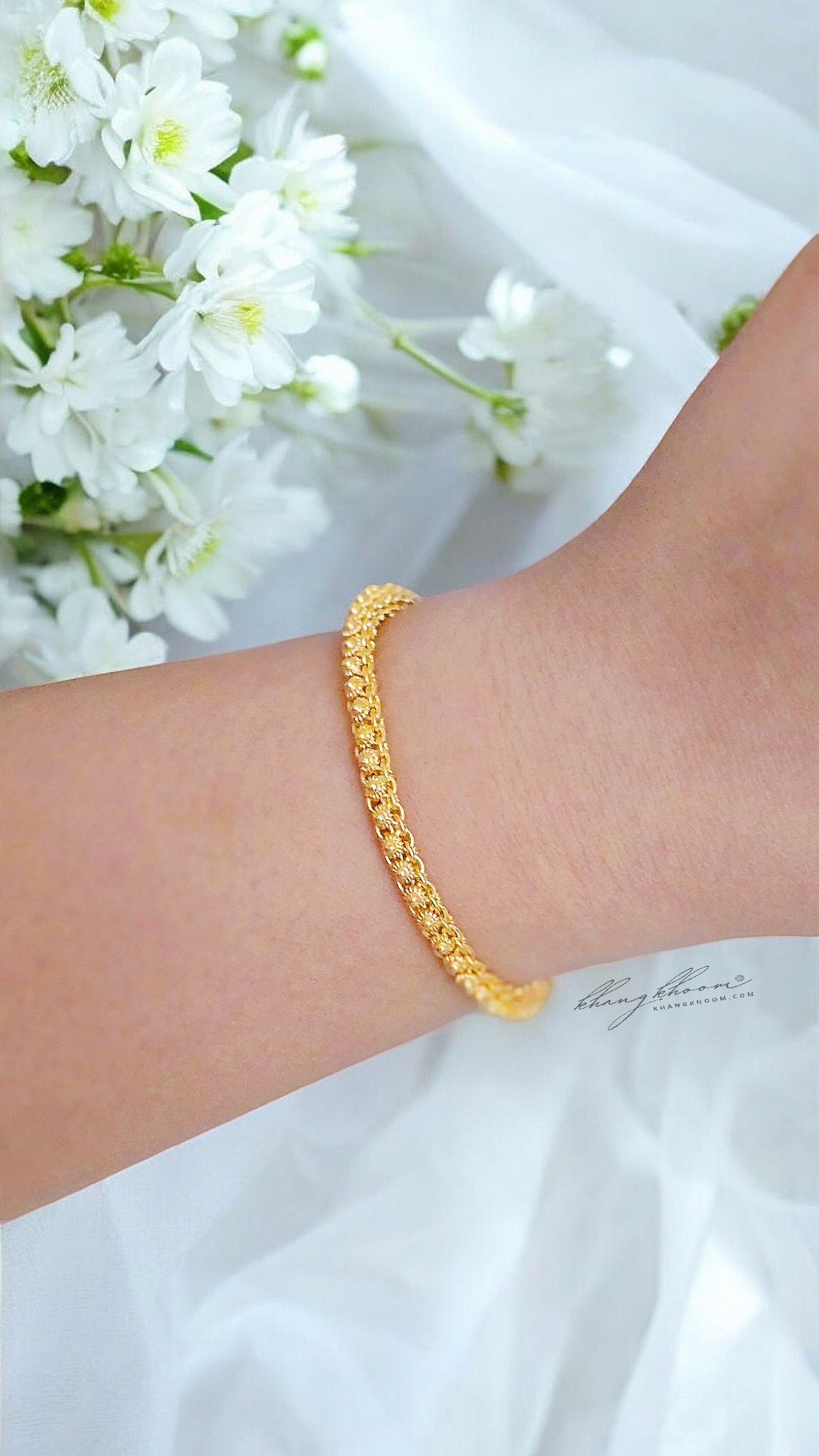 Round 925 Silver / Money 1 Bracelet with 24K Gold Plating