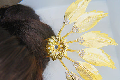 Gold Leaf Hairstick Pin
