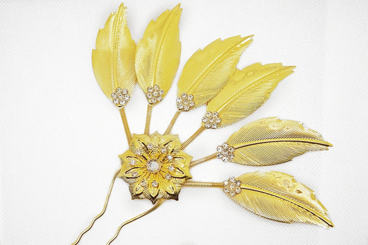Gold Leaf Hairstick Pin