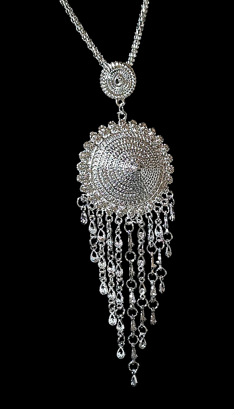 Silver Banana Blossom Necklace Set