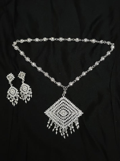 Silver Diamond Thai Necklace