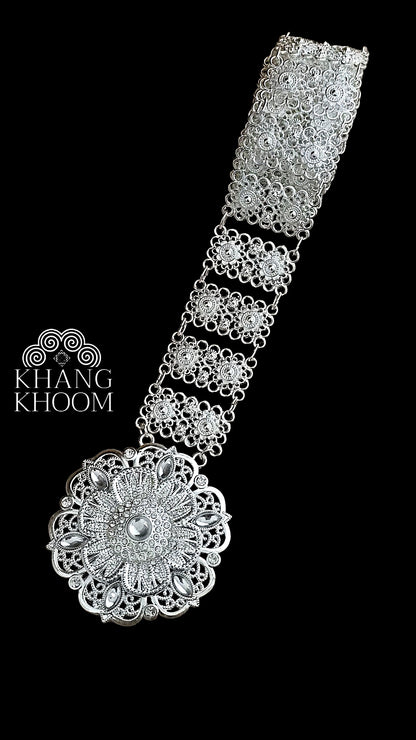 Round Silver Flower Belt