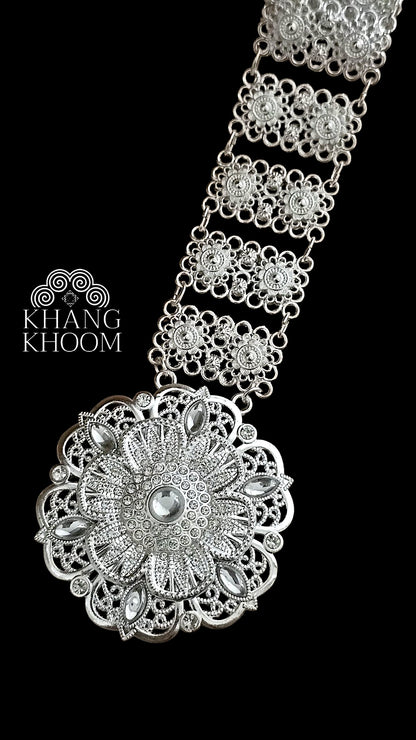 Round Silver Flower Belt