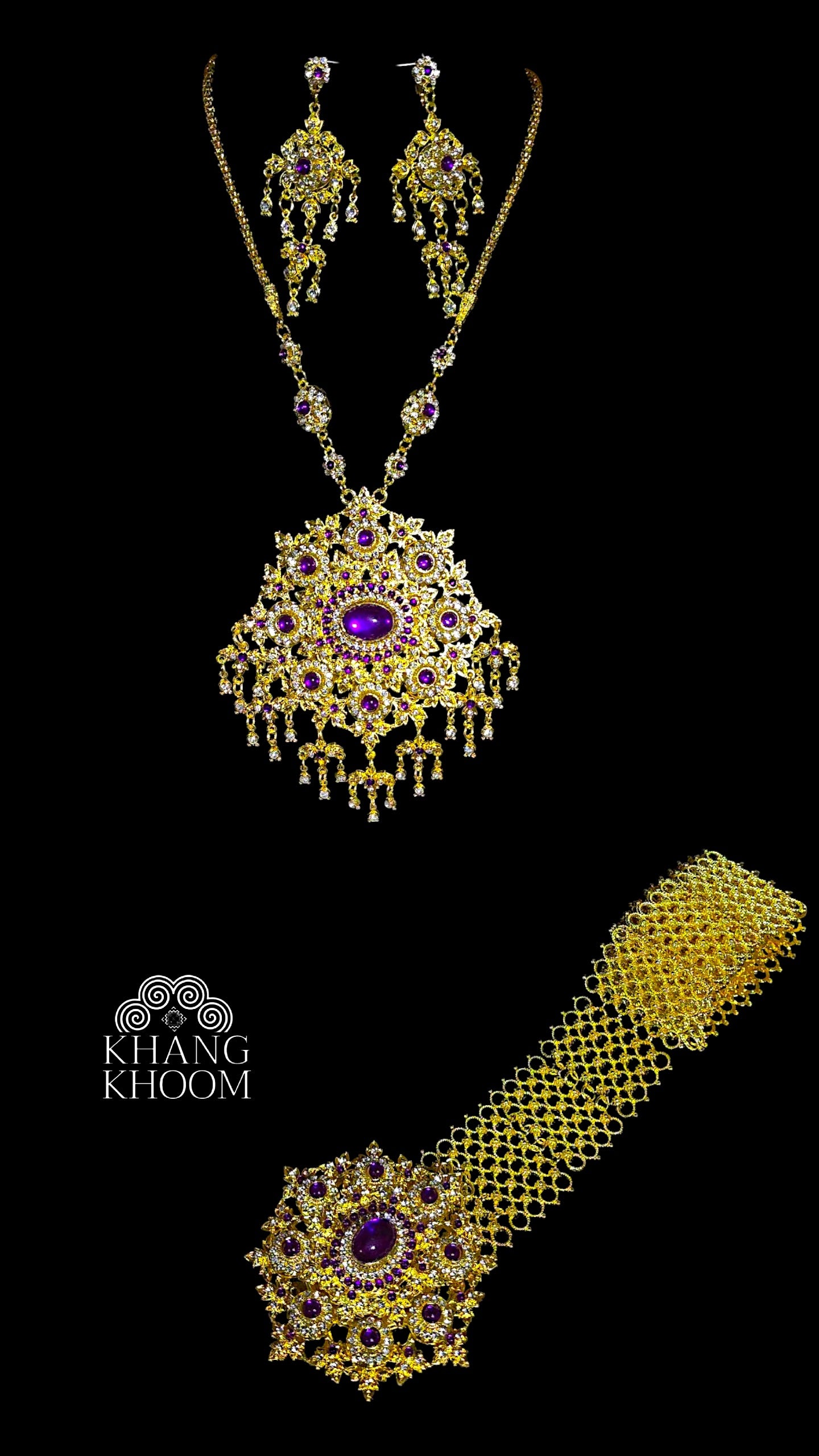 Purple Gold Thai Jewelry Set