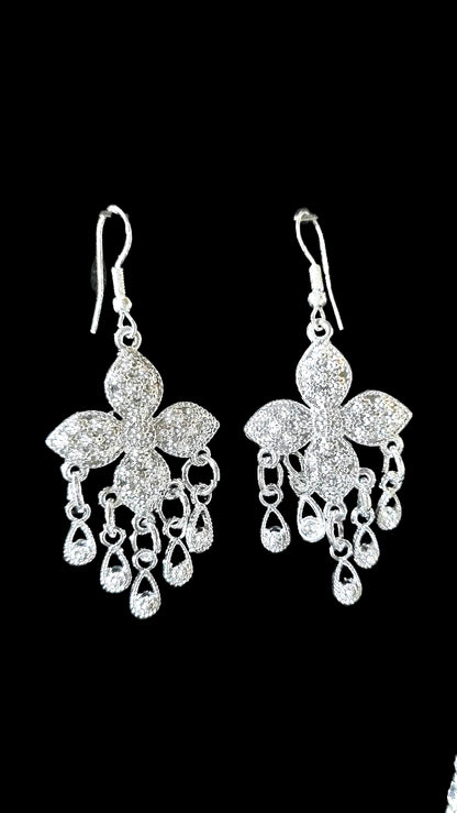 Lao Silver Floral Tassel Necklace Set