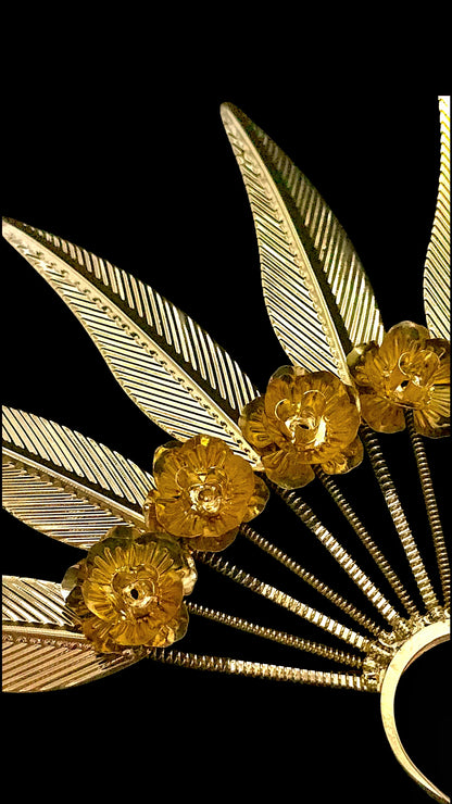 Gold Feather Hairstick Pin