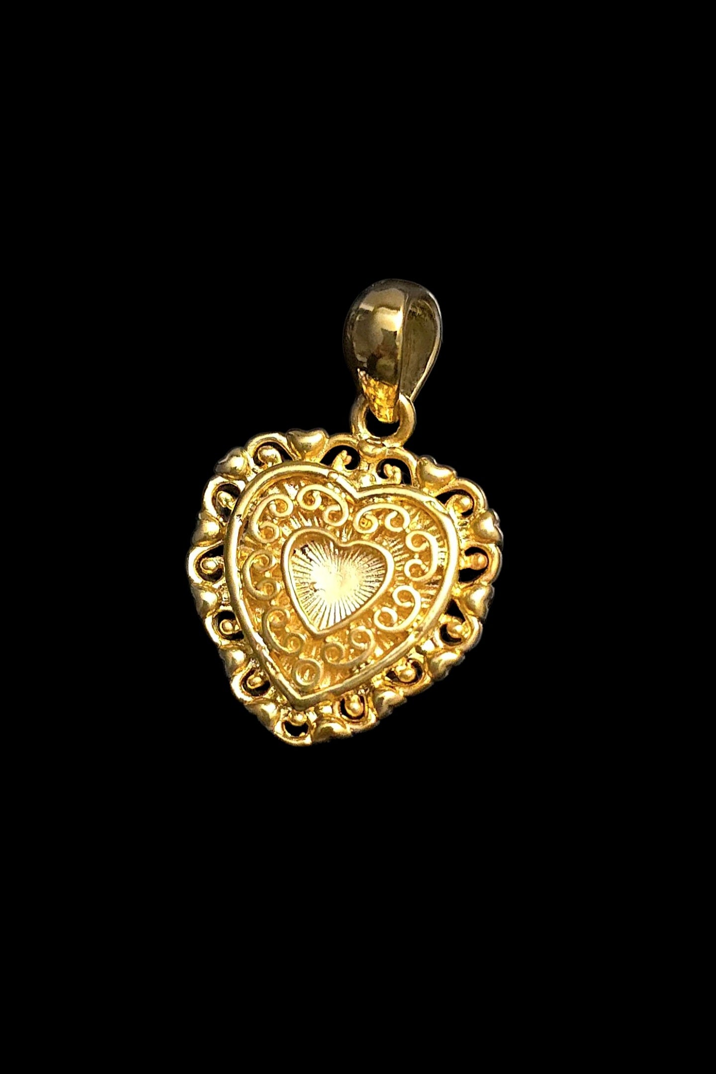 925 Silver | 24k Gold Plate Heart Pendant