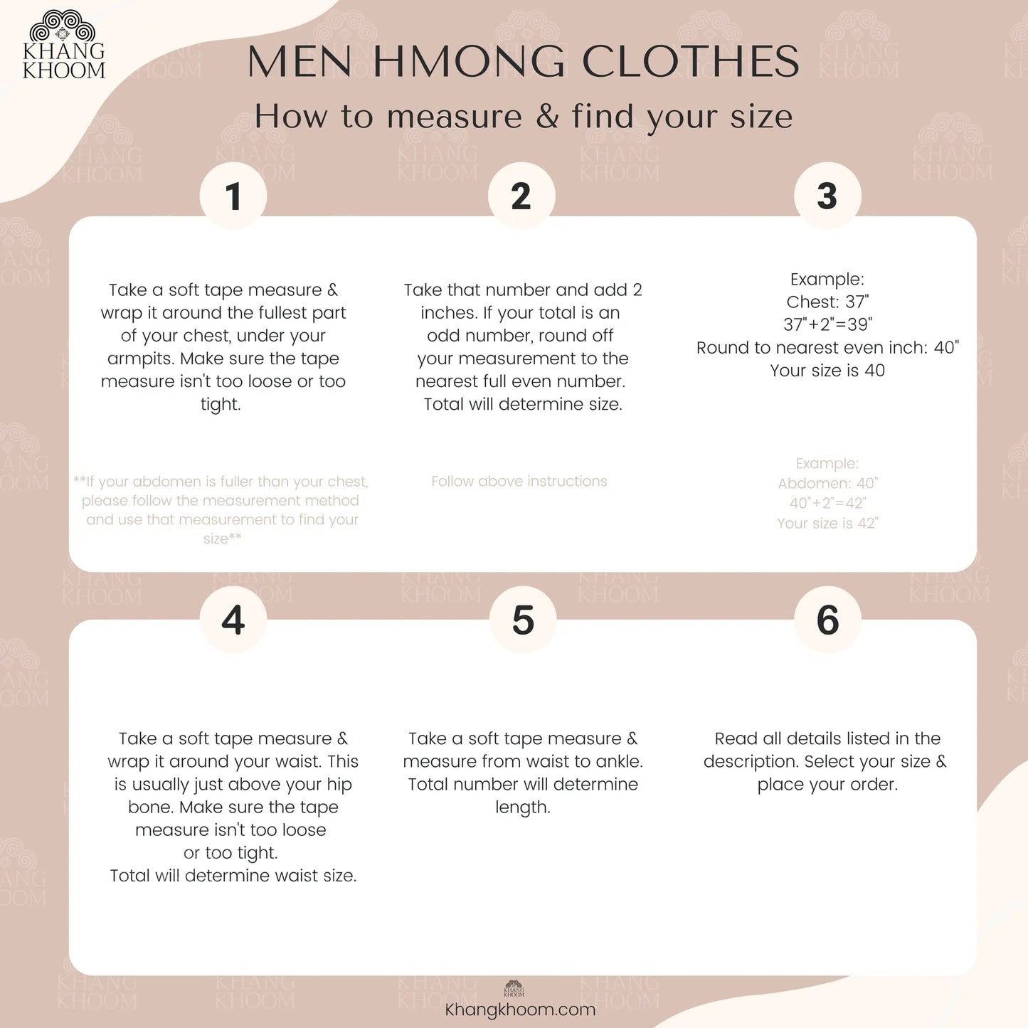 Men Hmong Leeg with Blue Accent Trim