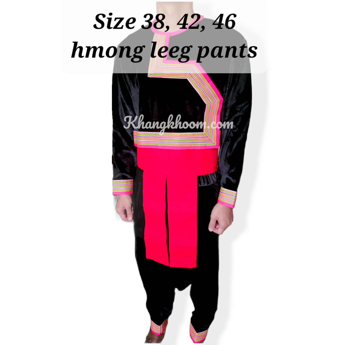 Men Hmong Leeg Pink Trim