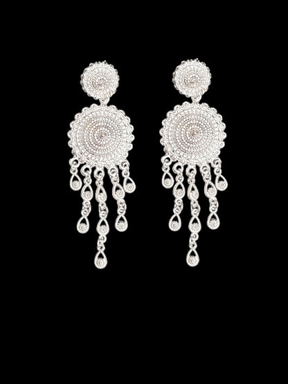 Silver Banana Blossom Necklace Set 02