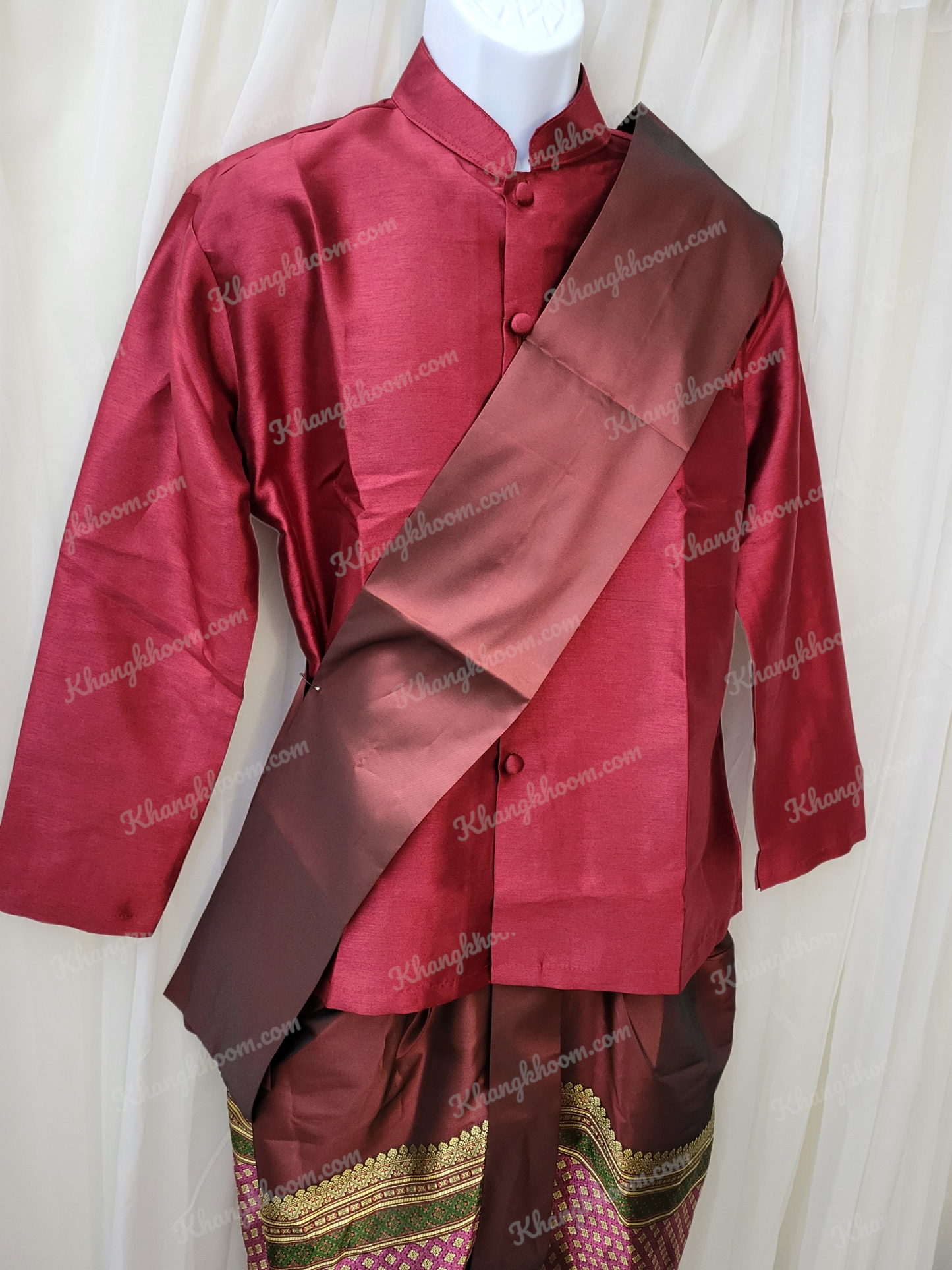 Burgundy Men Thai Set