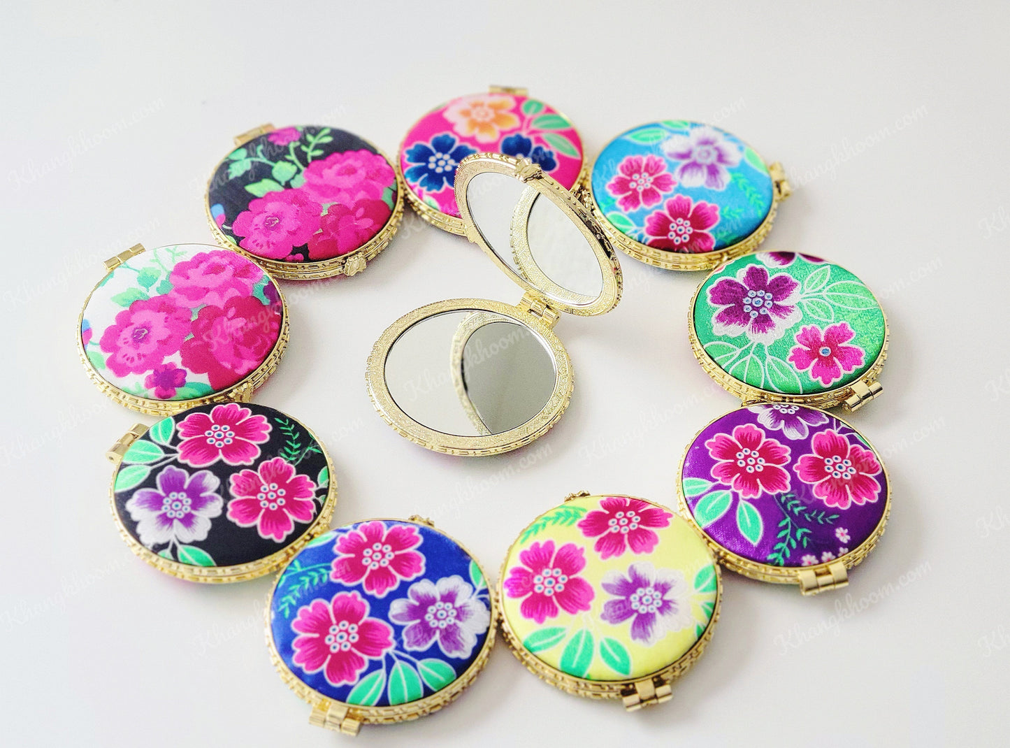 Round Hmong Compact Mirror
