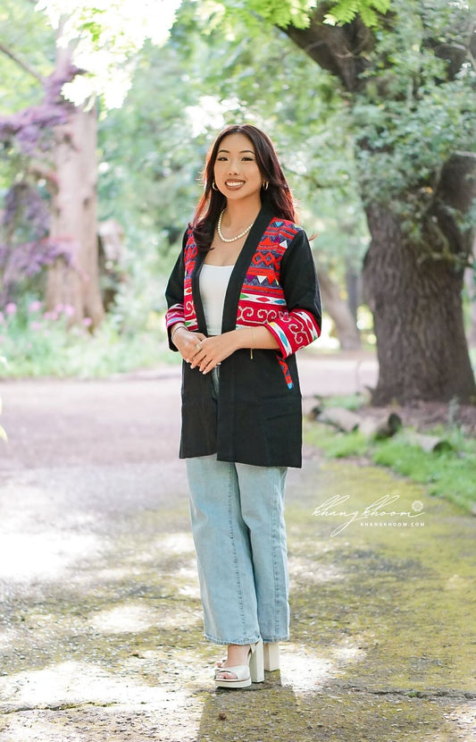 Long Open Front Hmong Blazer