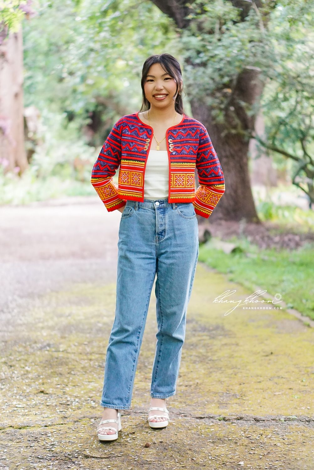 Cropped Open Front Hmong Blazer