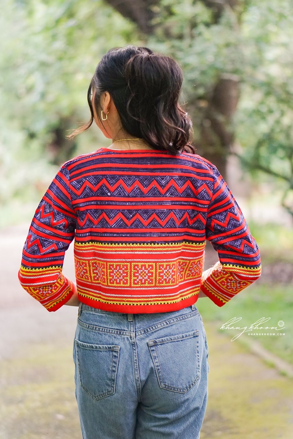 Cropped Open Front Hmong Blazer
