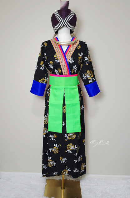 Hmong Xeev with Hmong Leeg Trim Khang Khoom Hmong Xeev with Hmong Leeg Trim Khang Khoom