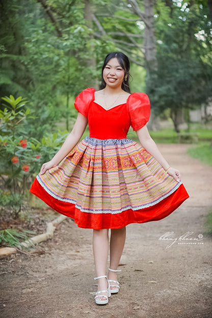 Red Sweetheart Hmong Dress