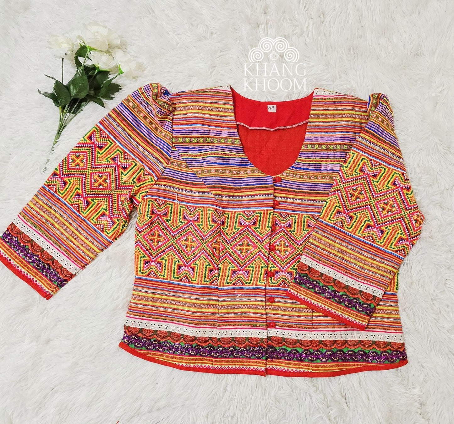 Crop Button Down Hmong Chinese Blazer