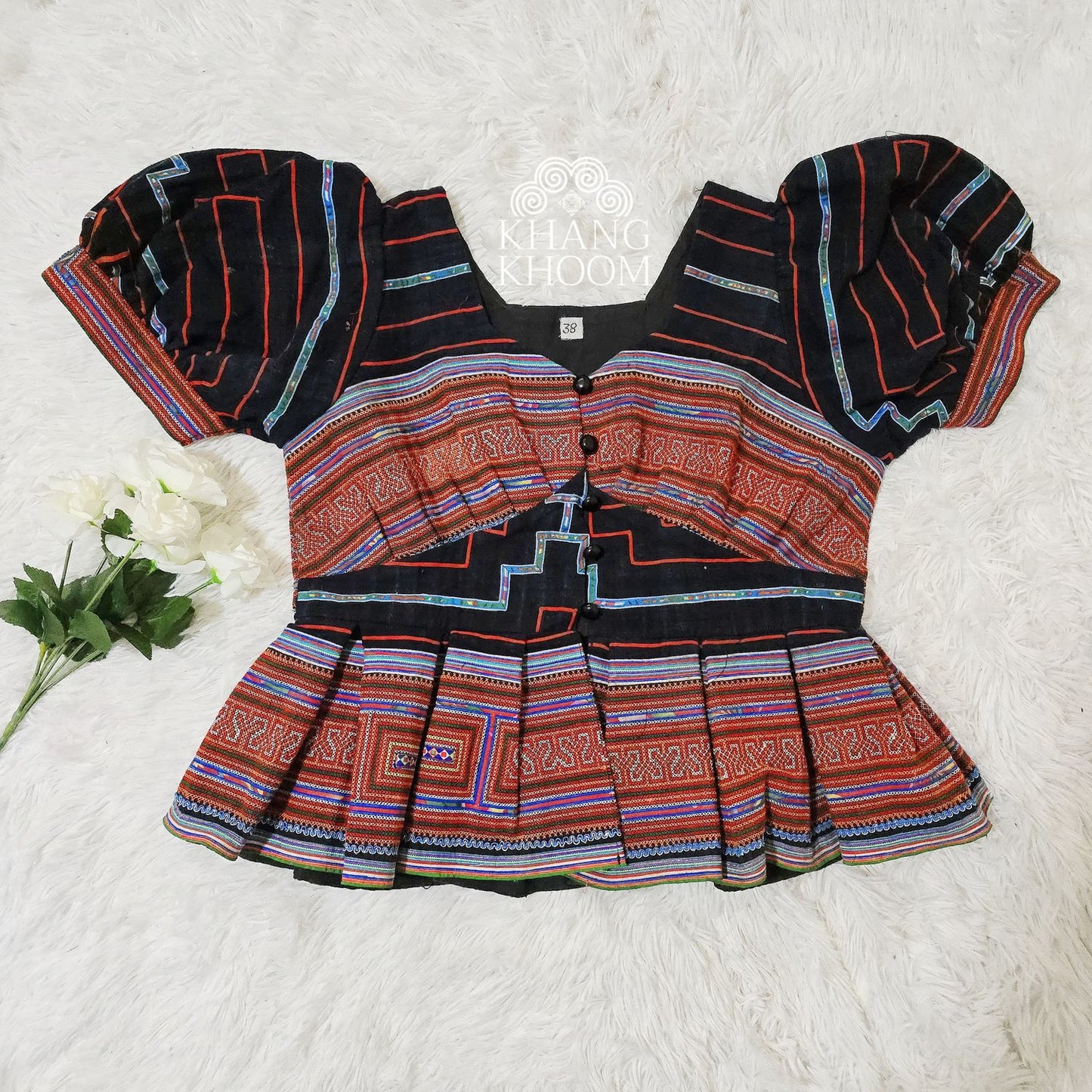 Puffy Shoulder Peplum Top