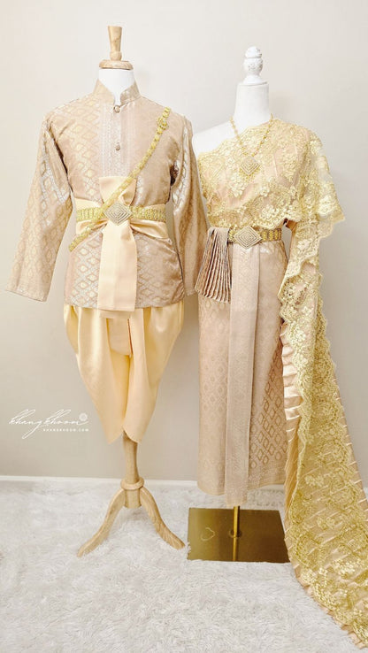 Gold Silver Thai Women Skirt Set