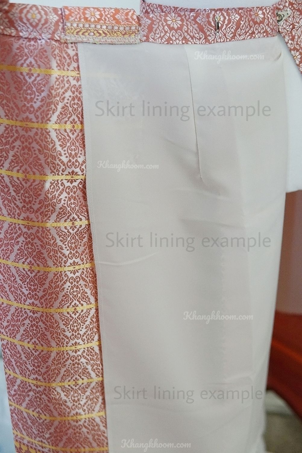 Pink & Gold Thai Women Skirt Set