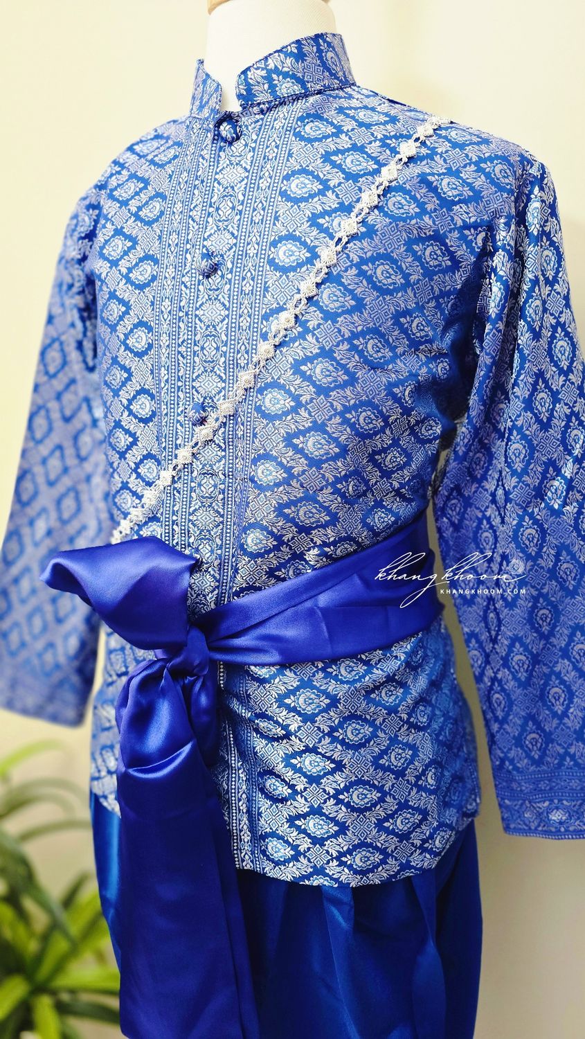 Blue & Silver Men Thai Set