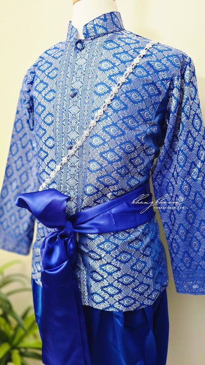 Blue & Silver Men Thai Set