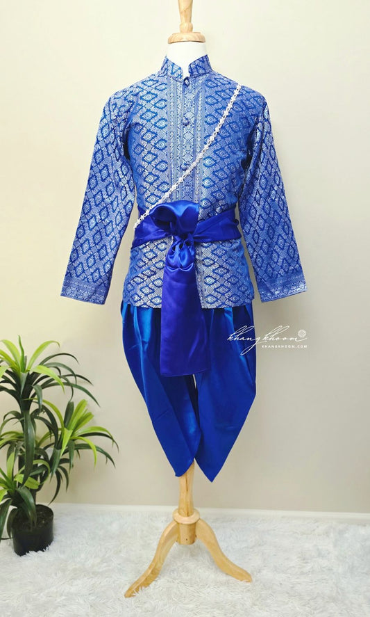 Blue & Silver Men Thai Set