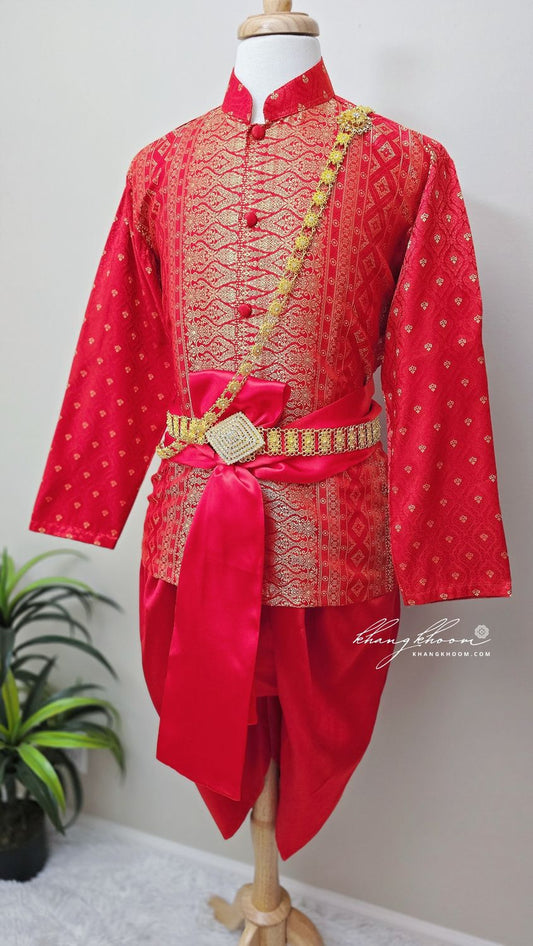Red & Gold Men Thai Set