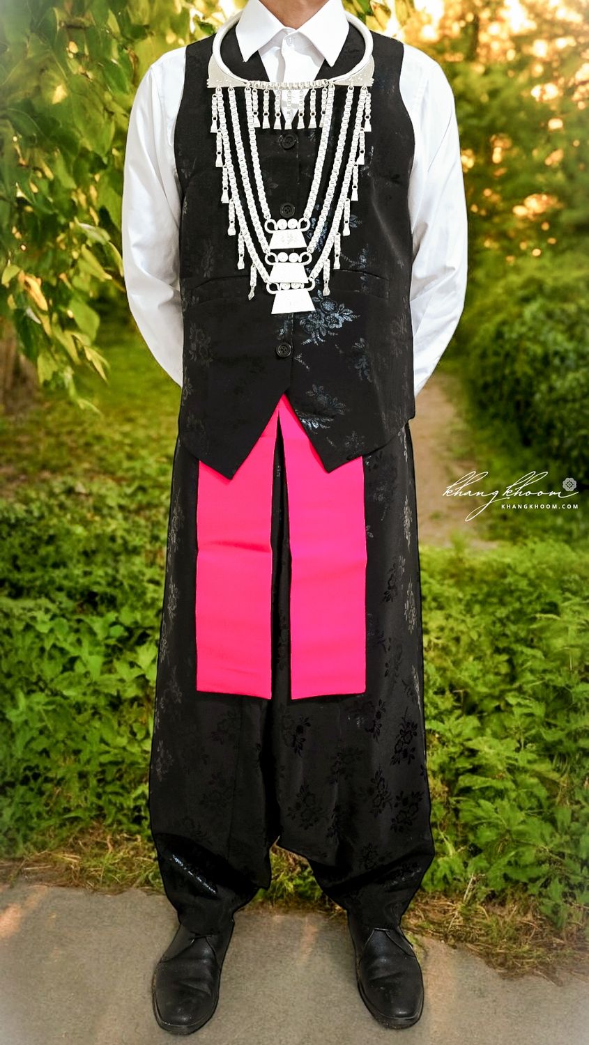 Hmong Black Vest Set