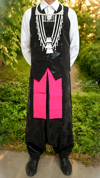 Hmong Black Vest Set