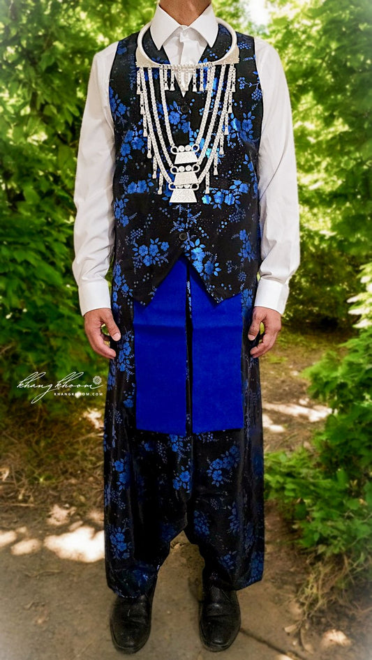 Hmong Blue Vest Set