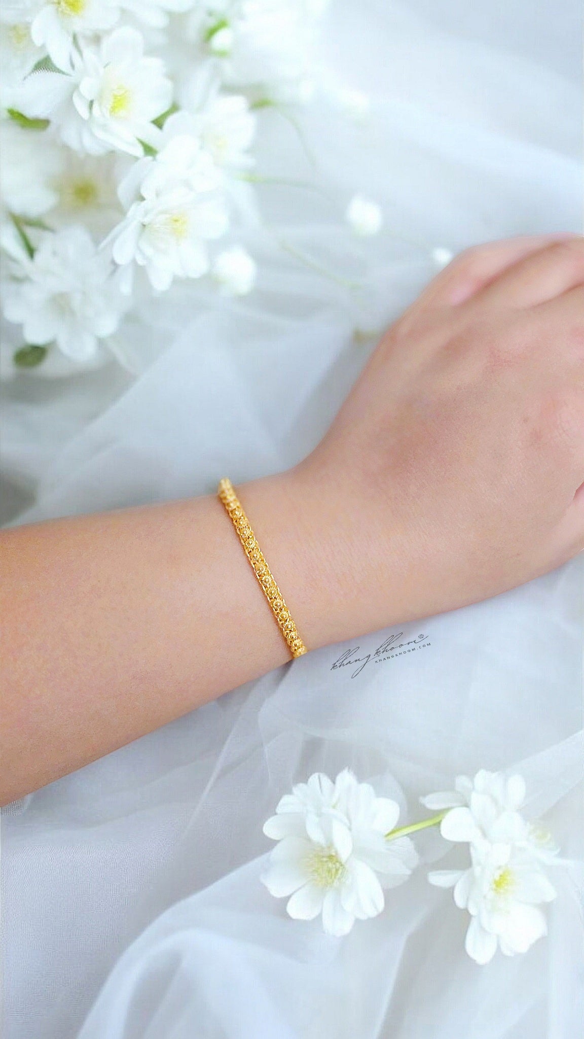 Round 925 Silver / Money 1 Bracelet with 24K Gold Plating
