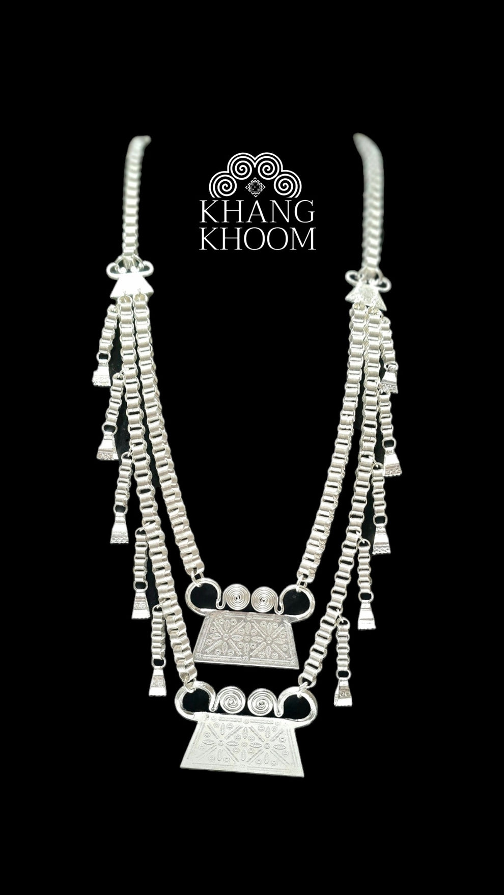 Hmong Men Double Chain with Side Charms – Khang Khoom
