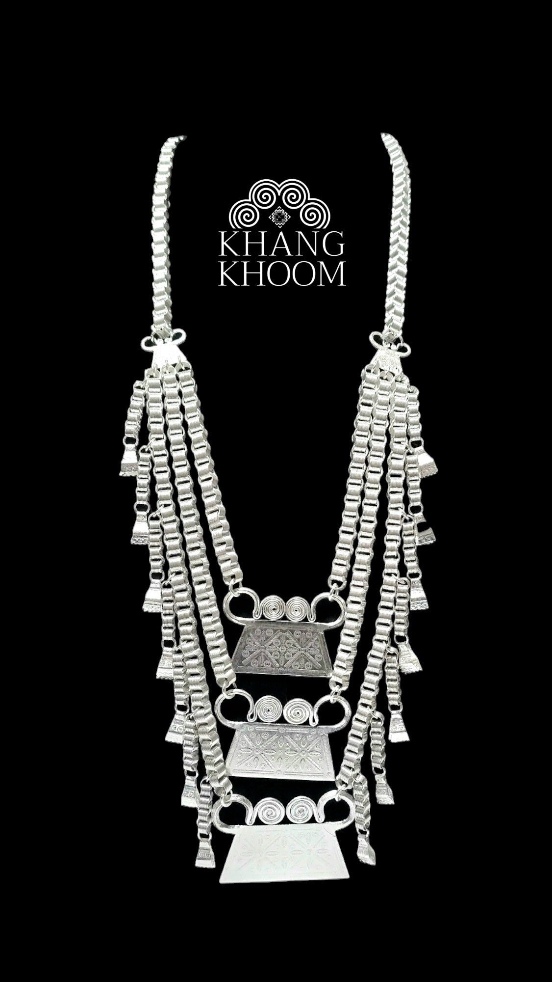 Hmong Men Necklace with Side Dangles 3