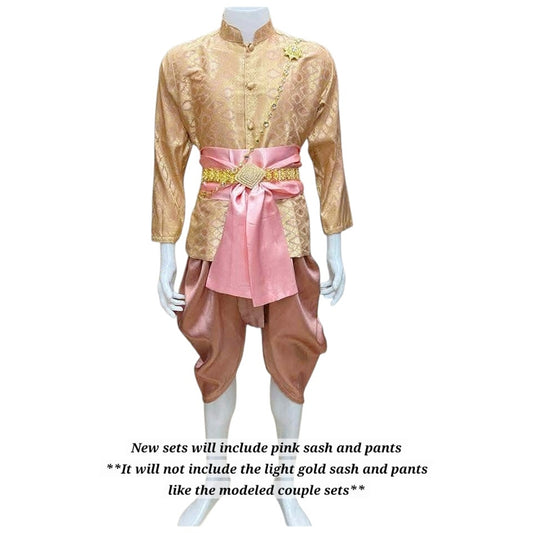 Pink & Gold Men Thai Set
