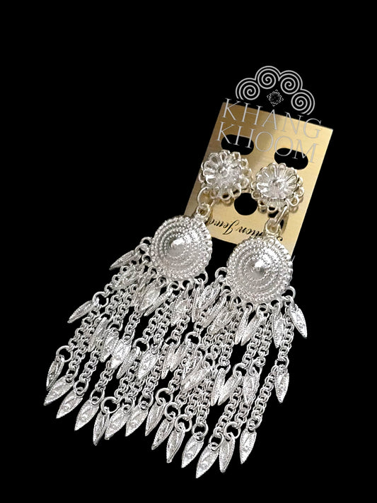 Banana Blossom Triple Layer Chain Earrings