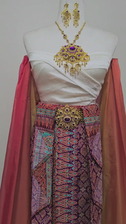 Sunset Nakee Thai Set with Necklace and Belt Set