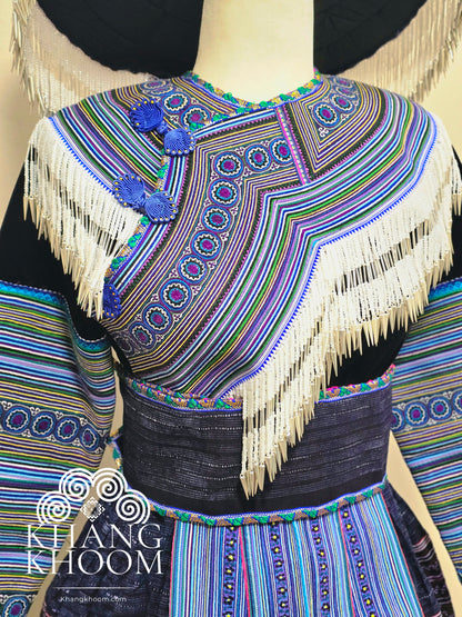 Hmong Vietnamese Blue Clothing Set 40