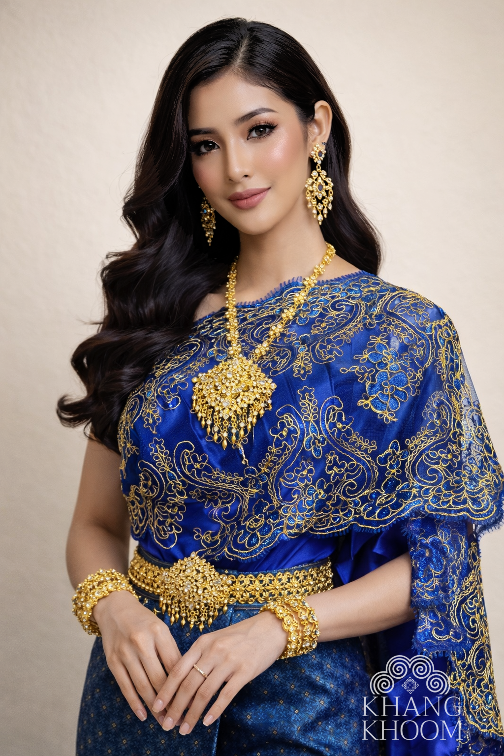 Blue Thai Women Skirt Set