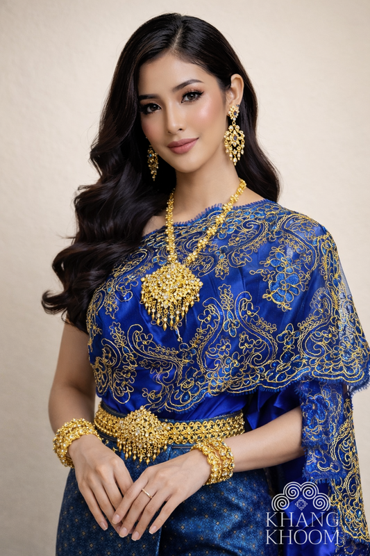 Blue Thai Women Skirt Set
