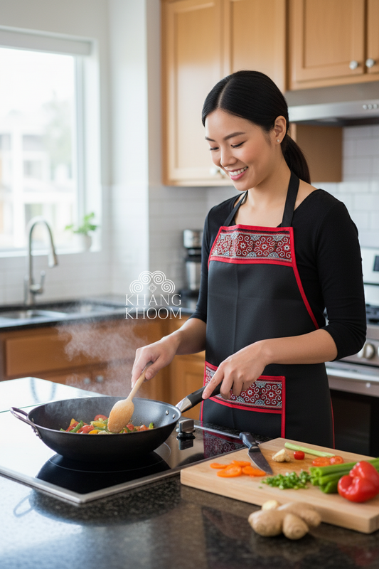 Hmong Apron- Red Qwj