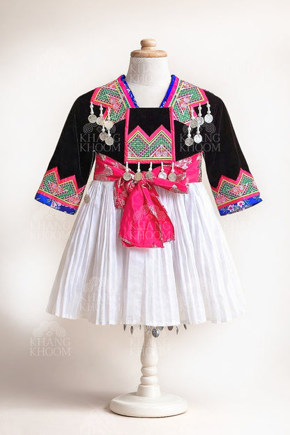 Girls One-Piece Hmong Qwj Set