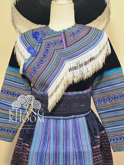 Hmong Vietnamese Blue Clothing Set 40