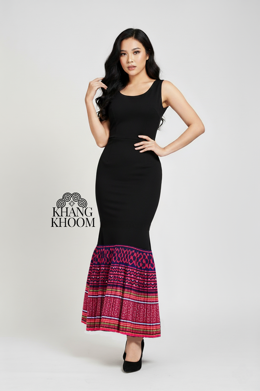 hmong maxi dress Hmong Dress for Women, Vintage Ethnic Embroidered Hmong Clothes, Hill Tribe Handmade Hmong Outfit, Hmong Traditional Costumes in Vietnam