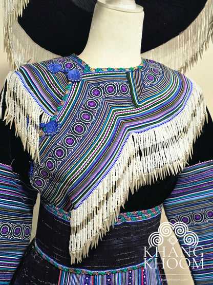 Hmong Vietnamese Blue Clothing Set 42
